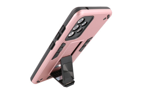 BAOHU Hoesje met Magnetic Stand Hard Case Geschikt voor de Samsung Galaxy A52 5G - Stand Shockproof Telefoonhoesje - Grip Stand Back Cover - Roze