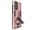 Stand Shockproof Telefoonhoesje - Magnetic Stand Hard Case - Grip Stand Back Cover - Backcover Hoesje voor Samsung Galaxy A52 5G - Roze