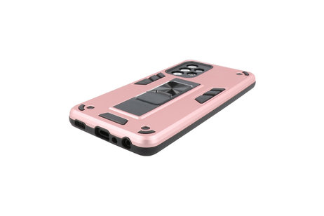 BAOHU Hoesje met Magnetic Stand Hard Case Geschikt voor de Samsung Galaxy A52 5G - Stand Shockproof Telefoonhoesje - Grip Stand Back Cover - Roze