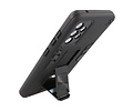 Stand Shockproof Telefoonhoesje - Magnetic Stand Hard Case - Grip Stand Back Cover - Backcover Hoesje voor Samsung Galaxy A72 5G - Zwart