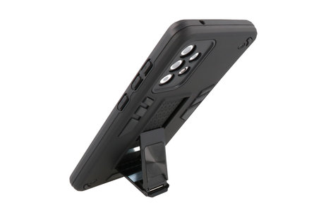 BAOHU Hoesje met Magnetic Stand Hard Case Geschikt voor de Samsung Galaxy A72 5G - Stand Shockproof Telefoonhoesje - Grip Stand Back Cover - Zwart