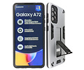 Stand Shockproof Telefoonhoesje - Magnetic Stand Hard Case - Grip Stand Back Cover - Backcover Hoesje voor Samsung Galaxy A72 5G - Zilver
