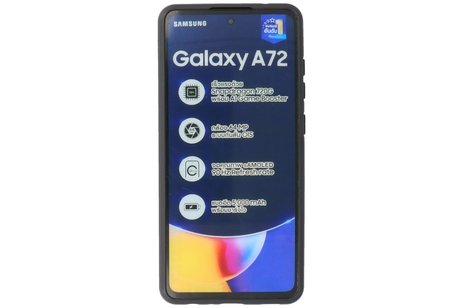 BAOHU Hoesje met Magnetic Stand Hard Case Geschikt voor de Samsung Galaxy A72 5G - Stand Shockproof Telefoonhoesje - Grip Stand Back Cover - Navy