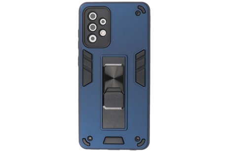 BAOHU Hoesje met Magnetic Stand Hard Case Geschikt voor de Samsung Galaxy A72 5G - Stand Shockproof Telefoonhoesje - Grip Stand Back Cover - Navy