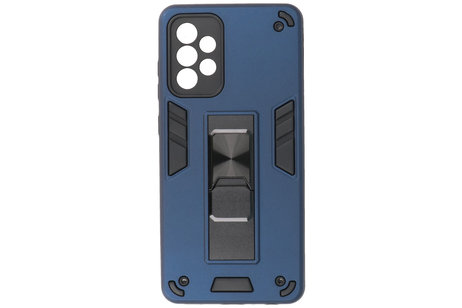 BAOHU Hoesje met Magnetic Stand Hard Case Geschikt voor de Samsung Galaxy A72 5G - Stand Shockproof Telefoonhoesje - Grip Stand Back Cover - Navy