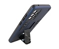BAOHU Hoesje met Magnetic Stand Hard Case Geschikt voor de Samsung Galaxy A72 5G - Stand Shockproof Telefoonhoesje - Grip Stand Back Cover - Navy