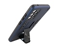 Stand Shockproof Telefoonhoesje - Magnetic Stand Hard Case - Grip Stand Back Cover - Backcover Hoesje voor Samsung Galaxy A72 5G - Navy