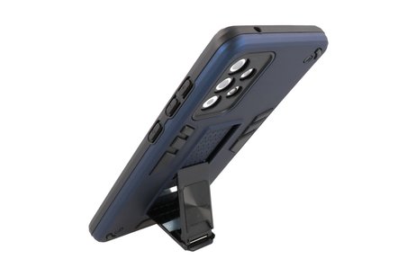 BAOHU Hoesje met Magnetic Stand Hard Case Geschikt voor de Samsung Galaxy A72 5G - Stand Shockproof Telefoonhoesje - Grip Stand Back Cover - Navy