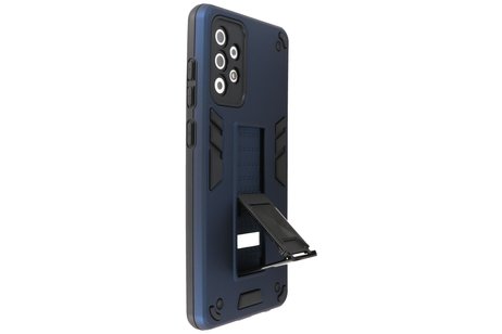 BAOHU Hoesje met Magnetic Stand Hard Case Geschikt voor de Samsung Galaxy A72 5G - Stand Shockproof Telefoonhoesje - Grip Stand Back Cover - Navy