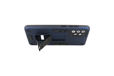 BAOHU Hoesje met Magnetic Stand Hard Case Geschikt voor de Samsung Galaxy A72 5G - Stand Shockproof Telefoonhoesje - Grip Stand Back Cover - Navy