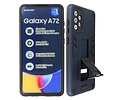 BAOHU Hoesje met Magnetic Stand Hard Case Geschikt voor de Samsung Galaxy A72 5G - Stand Shockproof Telefoonhoesje - Grip Stand Back Cover - Navy