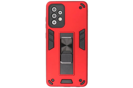 BAOHU Hoesje met Magnetic Stand Hard Case Geschikt voor de Samsung Galaxy A72 5G - Stand Shockproof Telefoonhoesje - Grip Stand Back Cover - Rood