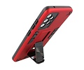 Stand Shockproof Telefoonhoesje - Magnetic Stand Hard Case - Grip Stand Back Cover - Backcover Hoesje voor Samsung Galaxy A72 5G - Rood