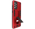 Stand Shockproof Telefoonhoesje - Magnetic Stand Hard Case - Grip Stand Back Cover - Backcover Hoesje voor Samsung Galaxy A72 5G - Rood