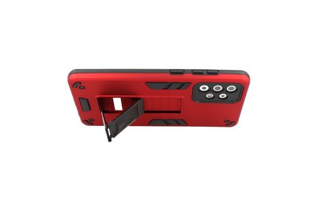 Stand Shockproof Telefoonhoesje - Magnetic Stand Hard Case - Grip Stand Back Cover - Backcover Hoesje voor Samsung Galaxy A72 5G - Rood