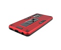 BAOHU Hoesje met Magnetic Stand Hard Case Geschikt voor de Samsung Galaxy A72 5G - Stand Shockproof Telefoonhoesje - Grip Stand Back Cover - Rood