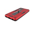 Stand Shockproof Telefoonhoesje - Magnetic Stand Hard Case - Grip Stand Back Cover - Backcover Hoesje voor Samsung Galaxy A72 5G - Rood