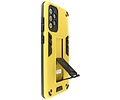 BAOHU Hoesje met Magnetic Stand Hard Case Geschikt voor de Samsung Galaxy A72 5G - Stand Shockproof Telefoonhoesje - Grip Stand Back Cover - Geel