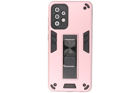 BAOHU Hoesje met Magnetic Stand Hard Case Geschikt voor de Samsung Galaxy A72 5G - Stand Shockproof Telefoonhoesje - Grip Stand Back Cover - Roze