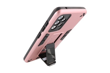 BAOHU Hoesje met Magnetic Stand Hard Case Geschikt voor de Samsung Galaxy A72 5G - Stand Shockproof Telefoonhoesje - Grip Stand Back Cover - Roze