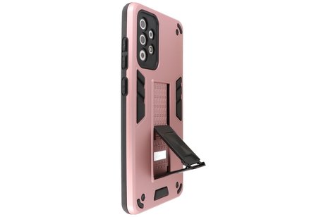 BAOHU Hoesje met Magnetic Stand Hard Case Geschikt voor de Samsung Galaxy A72 5G - Stand Shockproof Telefoonhoesje - Grip Stand Back Cover - Roze