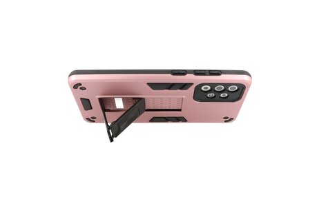 Stand Shockproof Telefoonhoesje - Magnetic Stand Hard Case - Grip Stand Back Cover - Backcover Hoesje voor Samsung Galaxy A72 5G - Roze