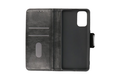 BAOHU Zakelijke Book Case Telefoonhoesje Geschikt voor OnePlus 9R - Portemonnee Hoesje - Pasjeshouder Wallet Case - Zwart