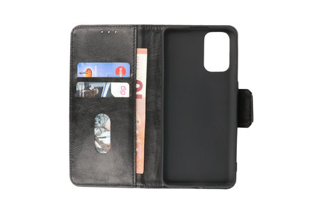 BAOHU Zakelijke Book Case Telefoonhoesje Geschikt voor OnePlus 9R - Portemonnee Hoesje - Pasjeshouder Wallet Case - Zwart