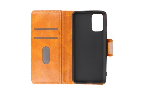 BAOHU Zakelijke Book Case Telefoonhoesje Geschikt voor OnePlus 9R - Portemonnee Hoesje - Pasjeshouder Wallet Case - Bruin