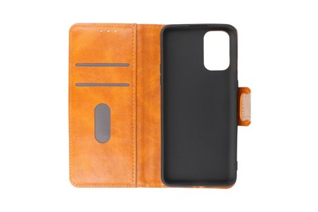 Zakelijke Book Case Telefoonhoesje - Portemonnee Hoesje - Pasjeshouder Wallet Case - Geschikt voor OnePlus 9R - Bruin