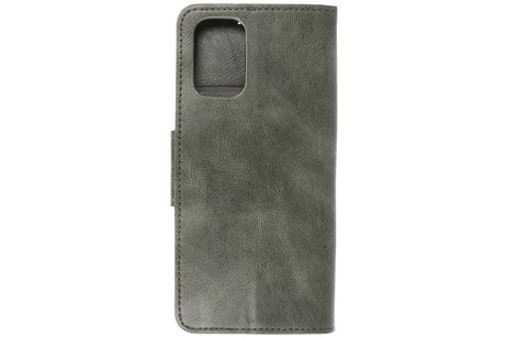 BAOHU Zakelijke Book Case Telefoonhoesje Geschikt voor OnePlus 9R - Portemonnee Hoesje - Pasjeshouder Wallet Case - Donker Groen