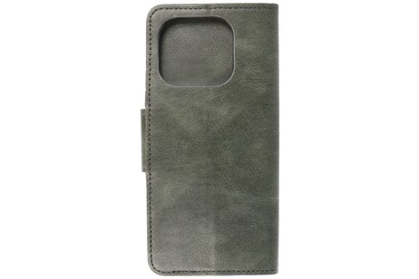BAOHU Zakelijke Book Case Telefoonhoesje - Portemonnee Hoesje - Pasjeshouder Wallet Case - Geschikt voor XiaoMi Mi 11 Pro - Donker Groen