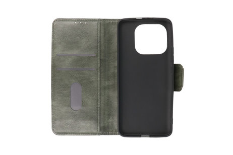 Zakelijke Book Case Telefoonhoesje - Portemonnee Hoesje - Pasjeshouder Wallet Case - Geschikt voor XiaoMi Mi 11 Pro - Donker Groen