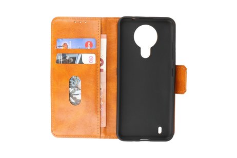 Zakelijke Book Case Telefoonhoesje - Portemonnee Hoesje - Pasjeshouder Wallet Case - Geschikt voor Nokia 1.4 - Bruin