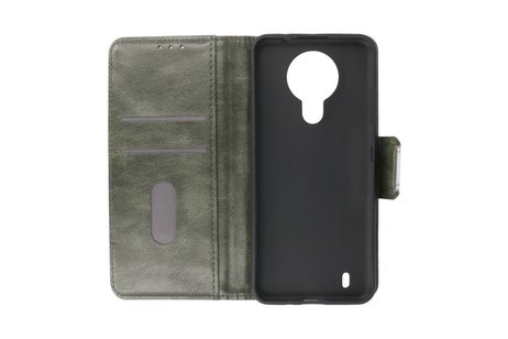 BAOHU Zakelijke Book Case Telefoonhoesje - Portemonnee Hoesje - Pasjeshouder Wallet Case - Geschikt voor Nokia 1.4 - Donker Groen