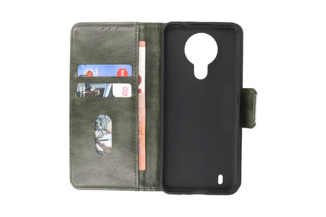 BAOHU Zakelijke Book Case Telefoonhoesje - Portemonnee Hoesje - Pasjeshouder Wallet Case - Geschikt voor Nokia 1.4 - Donker Groen