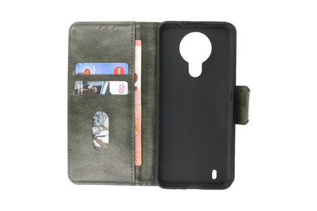 Zakelijke Book Case Telefoonhoesje - Portemonnee Hoesje - Pasjeshouder Wallet Case - Geschikt voor Nokia 1.4 - Donker Groen