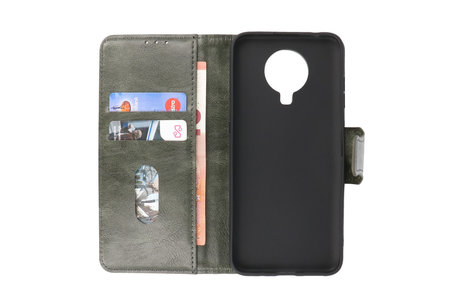 Zakelijke Book Case Telefoonhoesje - Portemonnee Hoesje - Pasjeshouder Wallet Case - Geschikt voor Nokia G10 - Nokia G20 - Donker Groen