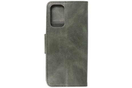BAOHU Zakelijke Book Case Telefoonhoesje - Portemonnee Hoesje - Pasjeshouder Wallet Case - Geschikt voor Oppo Reno 5 Pro - Donker Groen