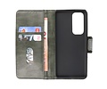BAOHU Zakelijke Book Case Telefoonhoesje - Portemonnee Hoesje - Pasjeshouder Wallet Case - Geschikt voor Oppo Reno 5 Pro Plus 5G - Oppo Find X3 Neo - Donker Groen