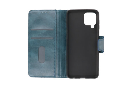 Zakelijke Book Case Telefoonhoesje - Portemonnee Hoesje - Pasjeshouder Wallet Case - Geschikt voor Samsung Galaxy A22 4G - Blauw