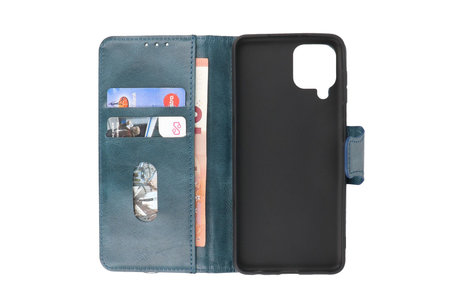 BAOHU Zakelijke Book Case Telefoonhoesje Geschikt voor de Samsung Galaxy A22 4G - Portemonnee Hoesje - Pasjeshouder Wallet Case - Blauw