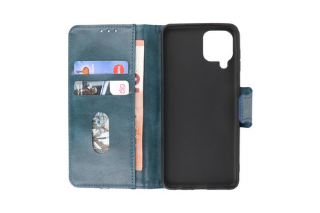 Zakelijke Book Case Telefoonhoesje - Portemonnee Hoesje - Pasjeshouder Wallet Case - Geschikt voor Samsung Galaxy A22 4G - Blauw