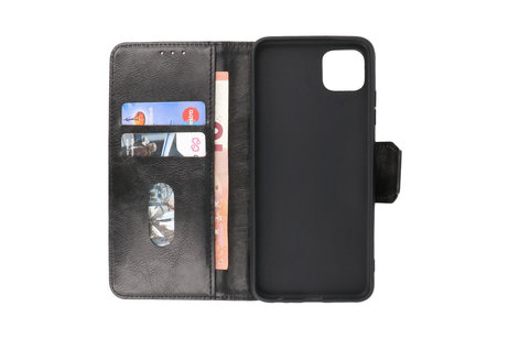 BAOHU Zakelijke Book Case Telefoonhoesje Geschikt voor de Samsung Galaxy A22 5G - Portemonnee Hoesje - Pasjeshouder Wallet Case - Zwart