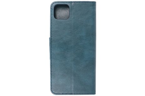 BAOHU Zakelijke Book Case Telefoonhoesje Geschikt voor de Samsung Galaxy A22 5G - Portemonnee Hoesje - Pasjeshouder Wallet Case - Blauw
