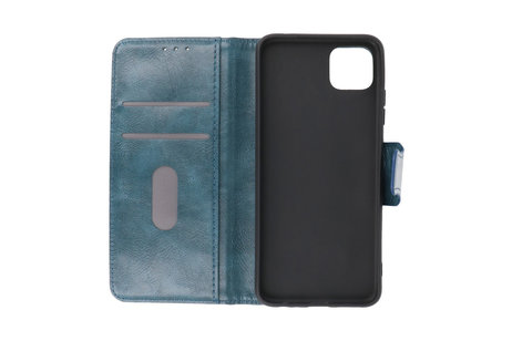 Zakelijke Book Case Telefoonhoesje - Portemonnee Hoesje - Pasjeshouder Wallet Case - Geschikt voor Samsung Galaxy A22 5G - Blauw