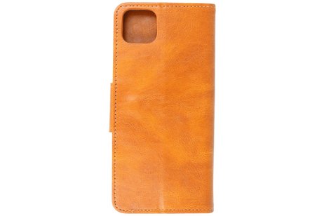 BAOHU Zakelijke Book Case Telefoonhoesje Geschikt voor de Samsung Galaxy A22 5G - Portemonnee Hoesje - Pasjeshouder Wallet Case - Bruin