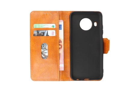 Zakelijke Book Case Telefoonhoesje - Portemonnee Hoesje - Pasjeshouder Wallet Case - Geschikt voor Nokia X10 - Nokia X20 - Bruin