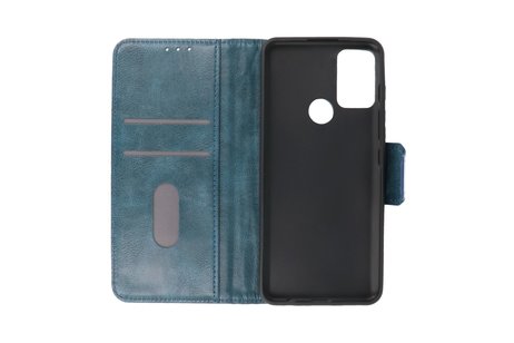 BAOHU Zakelijke Book Case Telefoonhoesje - Portemonnee Hoesje - Pasjeshouder Wallet Case - Geschikt voor Motorola Moto G50 - Blauw