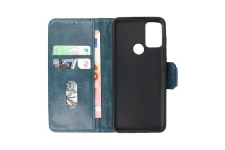 BAOHU Zakelijke Book Case Telefoonhoesje - Portemonnee Hoesje - Pasjeshouder Wallet Case - Geschikt voor Motorola Moto G50 - Blauw